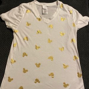 Disney Mickey Mouse Gold Head Ladies Shirt Size XS Extra Small